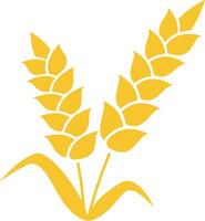 Stylized wheat stalks with leaves growing together, creating a symbol of agriculture, farming, and harvest, embodying the essence of nature and the bounty of the land vector
