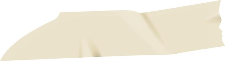 Beige adhesive tape featuring torn and wrinkled edges, isolated against a white background, offers a realistic and textured design element perfect for various creative projects vector