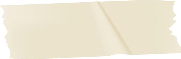 Close up of folded beige masking tape with torn edges, creating a textured, layered effect against a clean white background, highlighting its adhesive utility vector