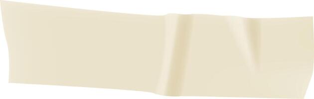 Wrinkled piece of beige adhesive tape isolated on a white background, creating a textured and abstract composition with its folds and creases vector