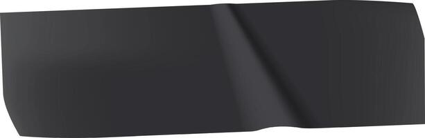Black adhesive tape folded diagonally, casting a realistic shadow on a clean white background, enhancing graphic design projects with its versatile texture and minimalistic style vector