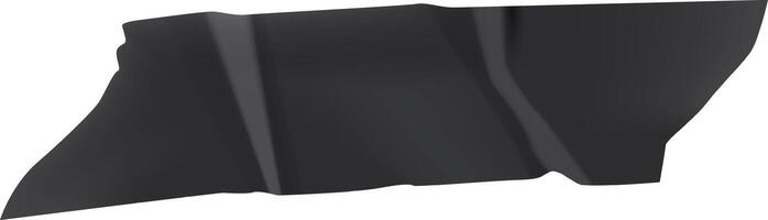 Black duct tape, ripped from the roll and featuring a wrinkled surface with folds, creates an intriguing texture against a stark white background, highlighting its utility and versatility vector