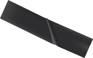 Black insulating tape with a curled end resting on a white background creates a striking visual effect, highlighting its practical design and versatility for various applications vector