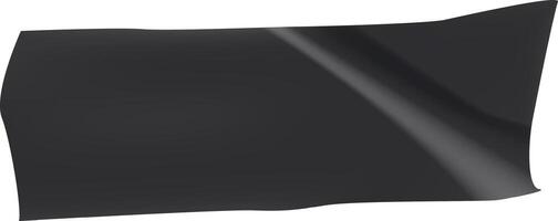 Black insulating tape floating with curved corners and a slight reflection of light, creating a sleek and professional look on a white background vector