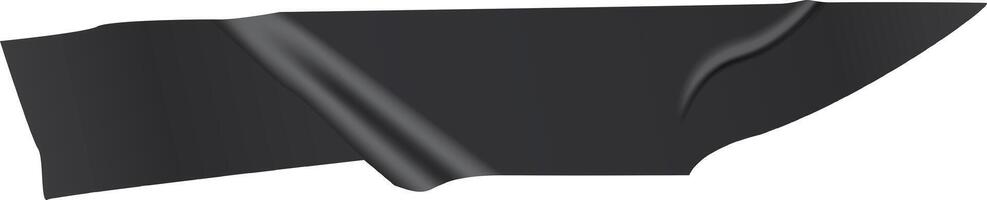 Black insulating tape is being unfolded and creating a curved shape against a clean white background, providing a simple yet striking visual vector