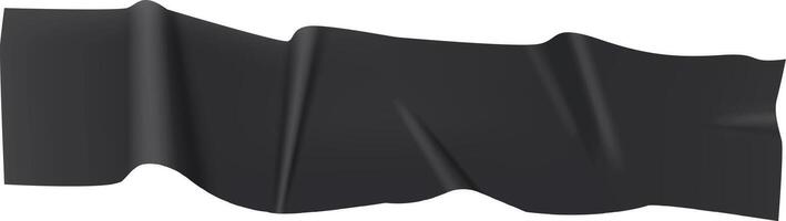Black waving ribbon symbolizing mourning, remembrance, or support for a cause, isolated on a white background, creating a somber and respectful atmosphere vector