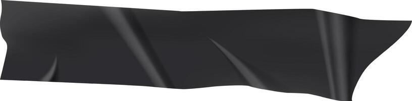 Black adhesive tape with wrinkles floating gracefully against a stark white background, evoking a sense of mystery and intrigue while inviting curiosity and contemplation vector
