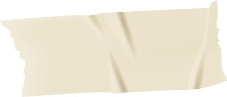 Realistic wrinkled masking or packaging tape with torn and jagged edges creating a textured and weathered appearance, isolated on a white background vector