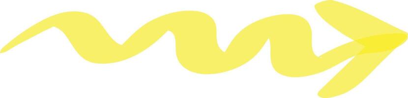 Wavy yellow arrow pointing to the right symbolizing progress, forward movement, and direction, ideal for presentations, websites, and graphic design projects vector