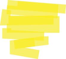 Overlapping yellow highlighter strokes create an engaging abstract composition against a clean white background, offering versatile options for various design projects vector