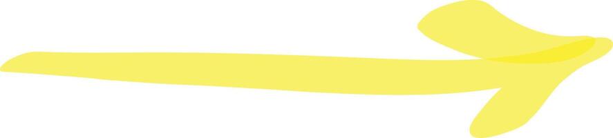 Bright yellow arrow pointing towards the right side, symbolizing direction, movement, progress, and guidance, ideal for presentations, infographics, and web design vector
