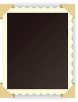 Blank vintage photo with adhesive corners creating nostalgic memories, perfect for showcasing cherished moments or adding a touch of retro charm to designs vector