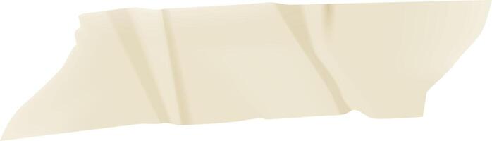 Beige sheet of paper folded several times, creating an abstract shape with soft shadows and highlights, isolated on a white background, suitable for various design and artistic projects vector