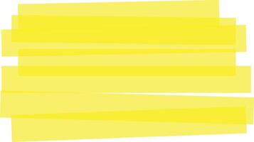 Horizontal overlapping strokes of yellow highlighter create a vibrant and textured background, ideal for adding a pop of color and visual interest to designs vector