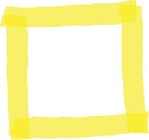 Yellow sticky tape forming a square frame is creating a simple yet vibrant border on a clean white background, providing a space for text or design elements vector
