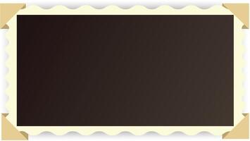 Photo frame with scalloped edges and four adhesive corners ready to be attached to an album or any other surface, creating a vintage and nostalgic feel vector