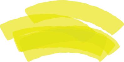 Three brushstrokes of neon yellow paint overlap, creating a vibrant and dynamic abstract design with a modern and artistic feel, suitable for various creative projects vector