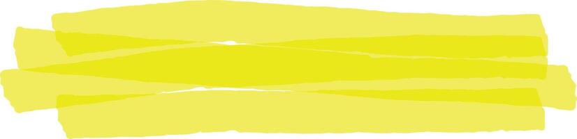 Wide brush stroke made with a bright yellow highlighter pen creating a vivid spot of color for emphasizing important text or highlighting key information vector