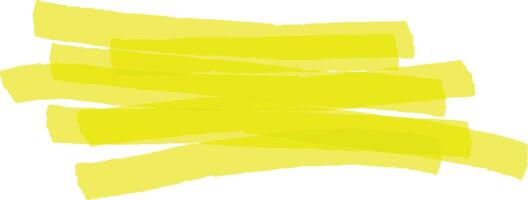 Parallel strokes of vibrant yellow highlighter ink create a dynamic and eye catching design element, perfect for adding a pop of color and emphasis vector