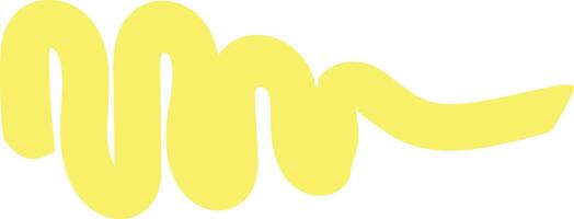 Wavy yellow highlighter stroke marking important information in a document, creating a visually appealing and informative element for studying or work vector