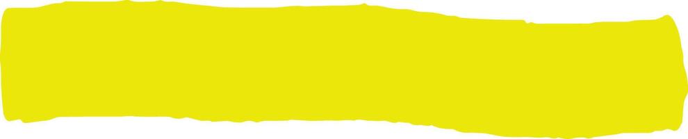 Wide brushstroke of vibrant yellow paint creating a striking horizontal banner effect against a clean white background, ideal for adding a pop of color and visual interest to designs vector