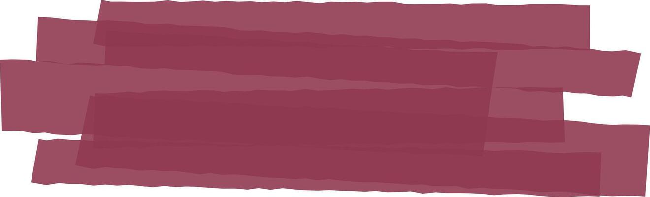 Several overlapping burgundy torn paper stripes create a dynamic abstract composition, adding depth and texture with their irregular edges and layered arrangement