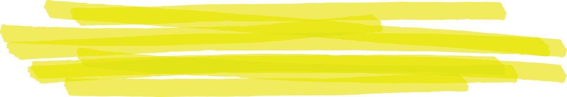 Horizontal brush strokes of vibrant yellow highlighter ink create a striking visual element against a white background, adding a pop of color and emphasis vector