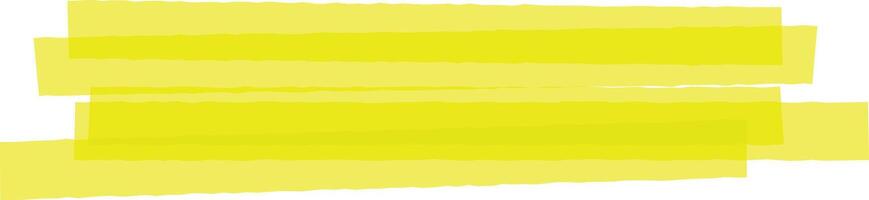 Four overlapping fluorescent yellow highlighter strokes are creating a vibrant visual effect, adding a pop of color and emphasis to any design project vector