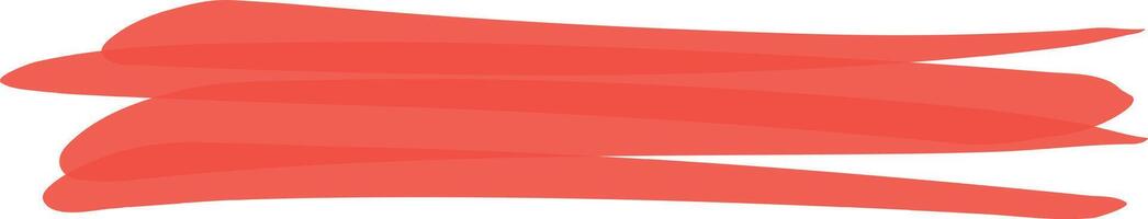 Three horizontal brushstrokes in a vibrant shade of living coral create a dynamic and eye catching design element against a clean white background, adding a pop of color and artistic flair vector