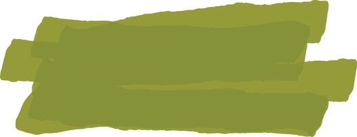 Three irregular, translucent green brushstrokes overlap, creating a textured, layered effect against a white background, suitable for various design applications vector