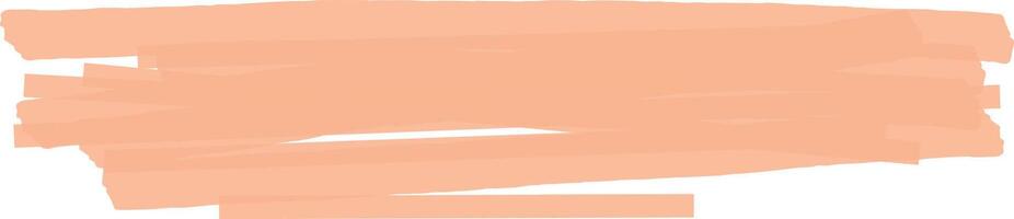 Wide light orange marker stroke creating a vibrant horizontal stripe, perfect for highlighting text or adding visual separation in various design projects vector