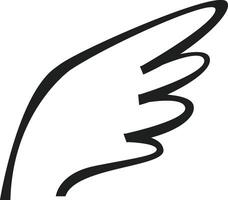 Simple line art illustrating a wing captures the essence of freedom, flight, and aspiration, set against a pristine white background that enhances its elegance and modernity vector
