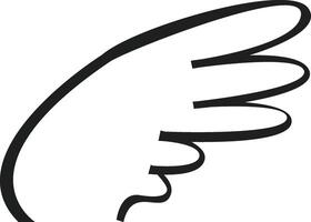 Cartoon wing flapping, simple elegant design, isolated on white background, ideal for projects related to birds, flight, freedom, and movement vector