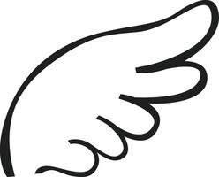 Minimalist line art depicts a graceful wing, embodying the concepts of freedom, flight, and aspiration, suitable for various design applications vector