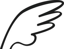 Stylized bird wing rising up, drawn with soft, rounded curves, creating a sense of lightness and freedom, suitable for various design projects related to nature, flight, or spirituality vector