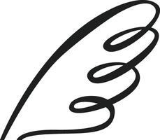 Minimalist and elegant line art drawing represents a stylized leaf with delicate curls, adding a touch of nature inspired simplicity to any design vector