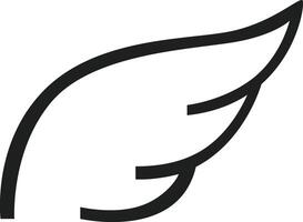Minimalist illustration featuring a gracefully curved black wing against a pristine white backdrop, symbolizing freedom, flight, and aspiration vector