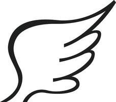 Stylized black lines forming a wing evoke feelings of freedom, flight, and elegance, making it an ideal choice for a variety of design projects and creative expressions vector