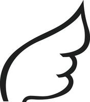 Minimalist illustration featuring a single, gracefully curved wing, symbolizing freedom, flight, and spiritual ascension, conveying a sense of elegance and simplicity vector