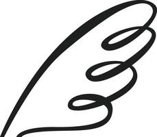 Minimalist feather created through continuous line drawing, forming an abstract shape that embodies themes of nature, freedom, and elegance, perfect for various design projects vector