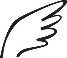 Minimalist illustration featuring a gracefully curved wing, symbolizing freedom, flight, and aspiration in a clean and modern design vector