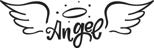 Hand drawn angel wings and halo symbolize divine presence, spirituality, and innocence, creating a celestial atmosphere with a touch of elegance vector