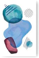 Colorful watercolor stains and geometric shapes are creating a modern and abstract composition on a white background, perfect for adding a touch of contemporary art to any design project vector