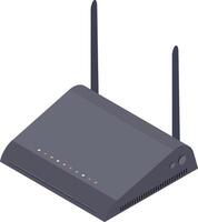 Wireless router featuring dual antennas delivering high speed internet access, enabling seamless connectivity for multiple devices in both home and office environments vector
