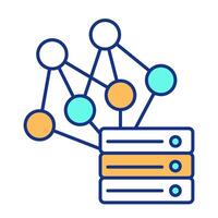 Non parametric statistical analysis RGB color icon. Data servers network analysis. Modern computing technology. Isolated illustration. Simple filled line drawing. Editable stroke vector