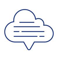 Data cloud with text strokes RGB color icon. Information share in virtual storage. Communication technology development. Isolated illustration. Simple filled line drawing. Editable stroke vector