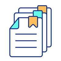 Documented based chunking RGB color icon. Dividing data into uniformly sized segments. RAG services for business. Isolated illustration. Simple filled line drawing. Editable stroke vector