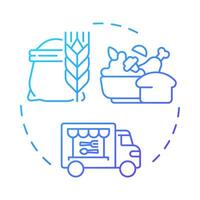 Food blue gradient concept icon. Water energy nexus. Zero hunger strategy of sources usage. Sustainability. Round shape line illustration. Abstract idea. Graphic design. Easy to use in booklet vector