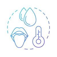 Physical properties of water blue gradient concept icon. Studying liquid characteristics. Natural source. Round shape line illustration. Abstract idea. Graphic design. Easy to use in booklet vector
