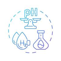 Chemical properties of water blue gradient concept icon. Determine liquid suitability for usage. Quality control. Round shape line illustration. Abstract idea. Graphic design. Easy to use in article vector